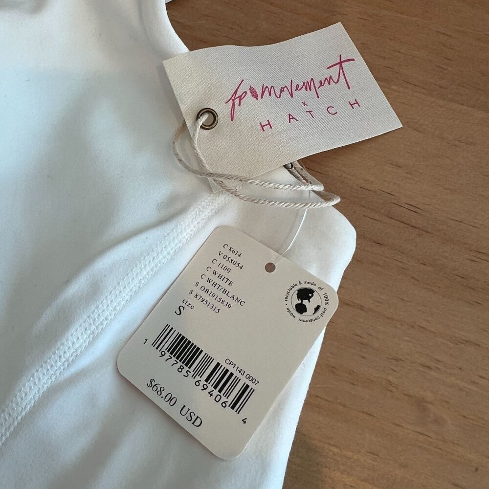 Free People Movement HATCH SMALL Never Better Square Neck Maternity Bra White - Picture 5 of 6